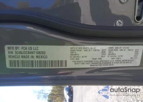 2022 Jeep Compass Limited 4X4 из США, поврежденный, VIN 3C4NJDCB4NT108283